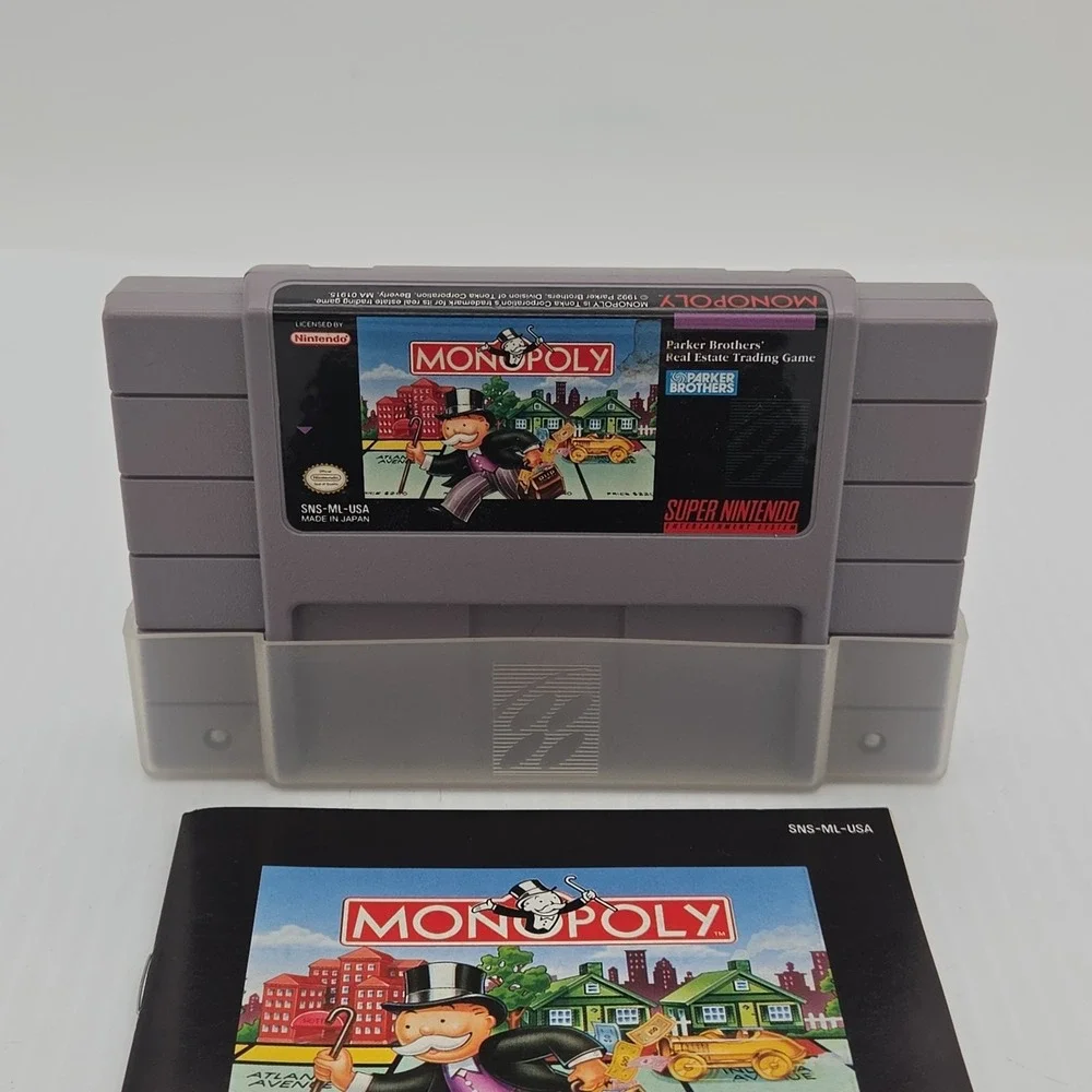 Monopoly Nintendo SNES Super Nintendo Parker Brothers SNS-ML-USA Authentic Work